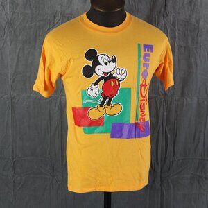 Retro Disney Shirt - Euro Disneyland Mickey Mouse Grapchic - Men's Small